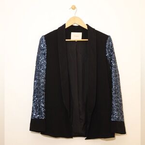 Maje Black Blazer with Sequin Sleeves – Size 38